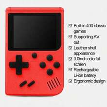 1pc Macaron Mini 400-In-1 Handheld Game Console, Large Screen Retro Classic Portable Gaming Device, With 1020mAh High Capacity Battery, Retro Game Console (1 Player/2 Players) - Multicolor - View 7