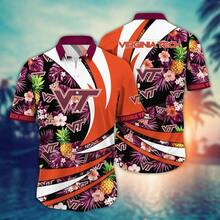 Virginia Tech Hokies  Flower Hawaii Shirt For Fans Ver 6 - Multicolor - View 2