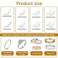 8 piezas Juego de ajustadores de anillo de silicona ajustable, apto para anillos sueltos de hombres y mujeres, protector de anillo de silicona transparente para redimensionar anillos sin cambiarlos - 8 piezas/1 juego - Ver 5