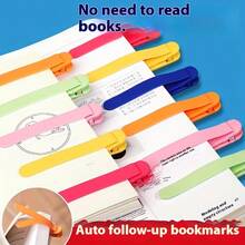 Marcador de libro de silicona suave con seguimiento automático, soporte de bolígrafo con diseño minimalista, rastreador de progreso de lectura, herramienta de lectura multifuncional para libros, notas y accesorios - Marcapáginas automáticos multicolor que siguen la página. - Ver 2