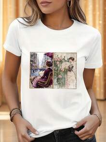 Women T-Shirts - [White] - View 2
