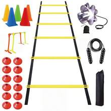 Adjustable Agility Ladder, Football Basketball Fitness Speed Training Ladder, Coordination & Agility Training Soft Ladder Equipment - Yellow - View 1