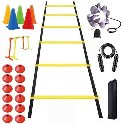 Adjustable Agility Ladder, Football Basketball Fitness Speed Training Ladder, Coordination & Agility Training Soft Ladder Equipment