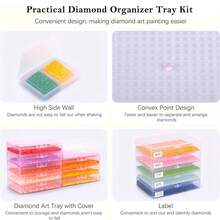 New Design Diamond Painting Tray With Lid, Diamond Art Storage Container And Arrangement Tray, Upgraded Raised Bottom Design For Improved Crafting Efficiency - Set - View 6