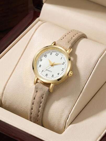 1pc Ladies' Quartz Watch Elegant And Fashionable Retro Minimalist Digital Dial For Daily Wear, Party Decoration Or Mother's Day, Back To School Season, Anniversaries, Birthdays, Various Festive Gifts For Classmates And Mothers