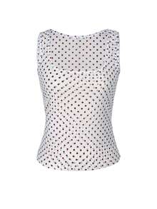 新款波点方领无袖背心，修身简约百搭夏季上衣 - 白色 - 查看 11