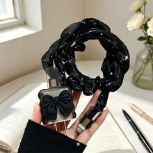 Black Bow Charger And Cable Protective Set, Durable Apple 18-20W Charging Cable Protective Case, Anti-Breakage Cable Organizer - Black - View 9