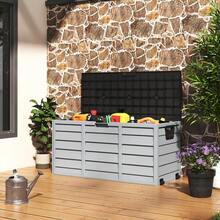 290L Large Garden Tool Storage Box, Plastic Tool Box, Lockable With Strong Hinges, Suitable For Tool Organization In Yard/Garden/Storage Area - 112CMx49CMx54CM-black Lid - View 3