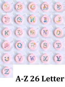 粉色蝴蝶結 26 字母圓形折疊梳子附鏡子，便攜式輕巧 2 合 1 化妝鏡梳子，女士迷你可折疊氣墊按摩梳，適合婚禮、辦公室、出差、演出、梳髮、開學、旅行必備 - 彩色 - 查看 3