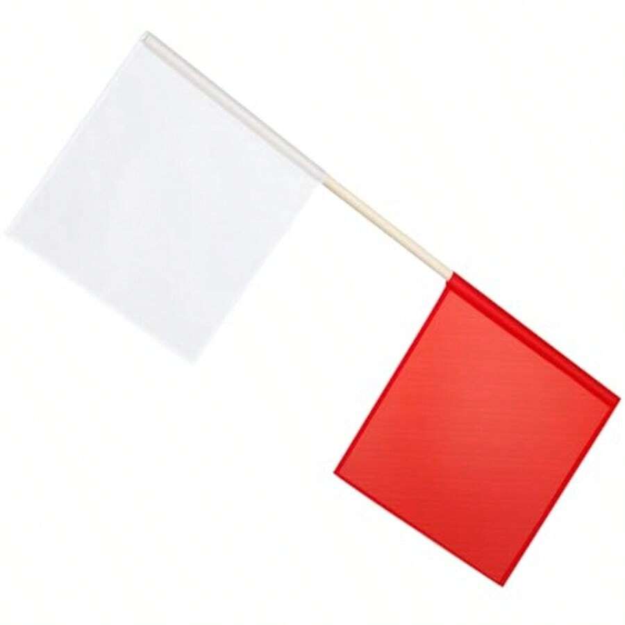 Referee Flags Volleyball Flags Judge Nylon Dual Color Official's Flag Track And Field Officials Flags For Sports Events Soccer Volleyball Football 13.19 X 13.78 Inches Red White - Red White - View 1