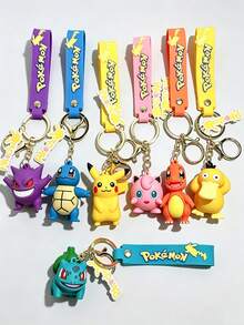 pokemon Móc khóa Pokémon 3D dễ thương, mặt dây chuyền hình nhân vật hoạt hình, móc khóa balo thời trang, phụ kiện trang trí chìa khóa xe hơi, phụ kiện thời trang hàng ngày, đồ trang trí thường ngày, phụ kiện trang trí tiệc. - móc khóa - Xem 4