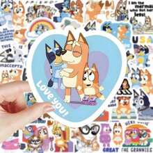 Bluey Conjunto de 103 adesivos fofos, adesivos de vinil à prova d'água, ideais para garrafas de água, cadernos, álbuns de recortes, decoração DIY, para meninos. - Ver 4