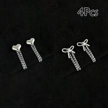 Kẹp ống quần denim hình trái tim/nơ đính ngọc trai giả, dùng để giữ ống quần không bị kéo lê trên mặt đất, kẹp chống trượt cho giày, điều chỉnh độ dài quần, ngăn ống quần chạm đất, thích hợp cho quần jean và quần dài. - A - Xem 27