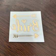 2-6片單身派對婚禮臨時紋身貼紙，新娘單身派對金屬金色紋身貼紙，適合伴娘團紋身 - 彩色 - 查看 7
