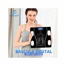 Bascula Digital Inteligente Con App Control Peso y Carga USB Báscula de peso inteligente multifuncional - Negro - Ver 6