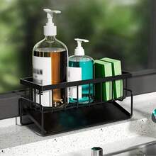 Giá đựng đồ đa năng cho bồn rửa nhà bếp và phòng tắm - Giá đỡ bằng nhựa/kim loại bền chắc để đựng miếng bọt biển, khăn lau và các vật dụng khác. - nhựa - Xem 3