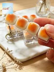 1pc Exquisite Caramel Bread Shaped Keychain Versatile Stress Relief Fidget Toy Mechanical Keyboard Switch Tester Keyring Desktop Decor Phone Charm Creative Novelty Anti-Anxiety Finger Toy EPMF - 多色 2 - 查看 1