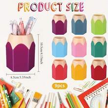 12pcs/5pcs/4pcs/2pcs/1pc Colored Pencil Storage Box - Portable Design, Can Separately Store Pens And Pencils, Suitable For Students, Office And Home Use. Cute Cartoon Shape, Office Supplies. Fun Design. Portable Storage Box As Pencil Case, Suitable For Christmas Use. Desk Accessories, Suitable For Office, School Supplies,Back To School - Multicolor - View 8