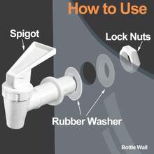 Water Dispenser Faucet, Glass Bottle For Brewing, PP Plastic Cold Water Pitcher, Juice & Mineral Water Dispenser Faucet - 2pcs White - View 5