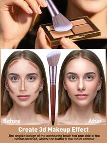 11 piezas Juego de brochas de maquillaje, Cosméticos esenciales - Multicolor - Ver 6