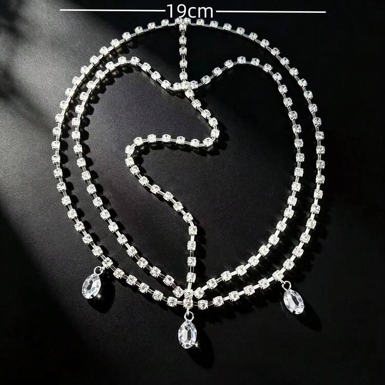 Crystal Hollow Multilayer Water Drop Headband Hair Accessories For Women