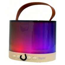Mini Bluetooth Karaoke Speaker With 1 Wireless Microphone - Beige - View 2