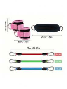 11pcs Hip Resistance Bands Set, Ankle Straps, Glute And Leg Pull Rope, Body Shaping And Slimming, Cable Machine, Hip Lifting Ankle Elastic Band Training Set - Multicolor - View 7