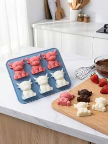 1 Set Mini Highland Cow 3D Cute Silicone Tray, Reusable Easy Release, Suitable For Whiskey, Cocktails, Coffee, Chocolate, Candy, Perfect For Parties, Bars, Birthdays, Home Use, Great Gift For Animal & Milk Lovers - Multicolor - View 8