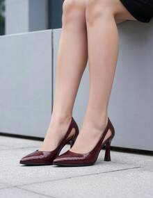 Women's High Heels, Vibrant Colors, Available In A Variety Of Colors, Suitable For Parties, Dances, And Formal Wear, Shoes For All Seasons, Kitten Heel Design, Also Suitable For Women With Wide Or Thick Feet. - 紅色 - 查看 3