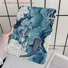 1PC Whale Shark Ocean Map Tablet Cover, Auto Wake/Sleep Y-Shaped Trifold Stand Protective With Pcil Holder, Compatible With Pro 11/11/13 M3/10th/9th/8th/7th G/4/5/10.9/10.2/9..Holiday Accessories. - View 6