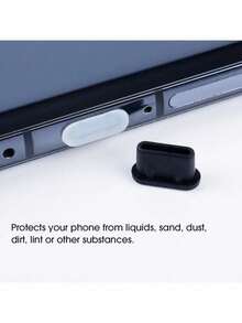 Bộ 10/20 nút bịt bụi USB-C - Vỏ bọc mềm dẻo chống bụi cho điện thoại thông minh, máy tính bảng, máy ảnh, máy đọc sách điện tử, màu đen trắng, chống trầy xước, thiết kế tối giản, bảo vệ bền bỉ. - Xem 10