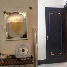 4片亚克力镜面墙角贴，自粘可移除装饰镜，适用于家居客厅背景墙，也适用于浴室、门框、墙面、橱柜装饰、墙面踢脚线/天花板/窗户玻璃壁纸。 - A - 查看 10