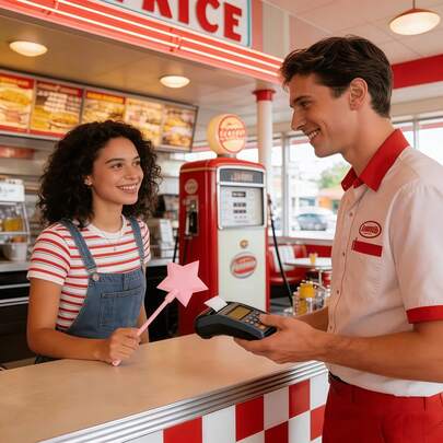 1个五角星魔杖造型非接触式支付卡套，支持交通卡/门禁卡、信用卡，时尚旅行配件，魔术爱好者的理想之选