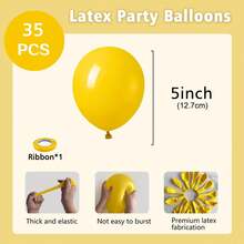 15/35/55/75 Stück verschiedene Größen 5/10/12/18 Zoll matte gelbe Latex Ballon Bogen Set, geeignet für Ostern, Bienen Baby Shower, Sonnenblume, Geburtstag, Abschlussfeier Dekoration - Gelb - Übersicht 18
