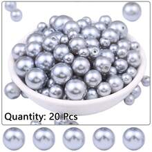 Hạt cườm thủy tinh tròn giả ngọc trai dễ thương, kích thước 4-12mm, nguyên liệu tự làm trang sức cho vòng cổ, vòng tay, hạt rời. - Ngọc trai giả bằng thủy tinh - Xem 53