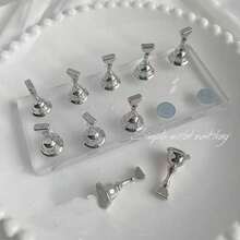 Nail Art Decoration Accessories Resin Acrylic Wavy Solid Self-Adhesive Magnetic 1 Base + 5 Finger Holder Display Practice Stand - Multicolor - View 1