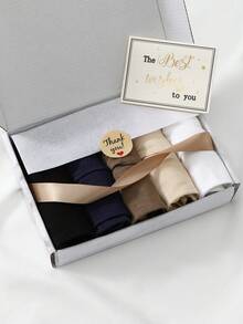 5pcs/Set Women's Solid Color Earring Tie Caps Delicate Gift Box, Soft & Comfortable Solid Color Inner Hijab Caps, Hijab Accessories, Versatile For Daily Wear, Suitable For All Seasons,Holiday,Travel Essential - Multi-color Ear-piercing Strappy Cap Gift Box - View 15