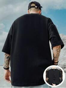 Gioso, High-Quality Print, Crew Neck, Relaxed Fit, Unisex, Breathable, Versatile, Machine Washable, Comfortable, Sizes S To 3XL, Daily Use, Casual, Sporty, Summer Essential - 黑色 - 查看 3