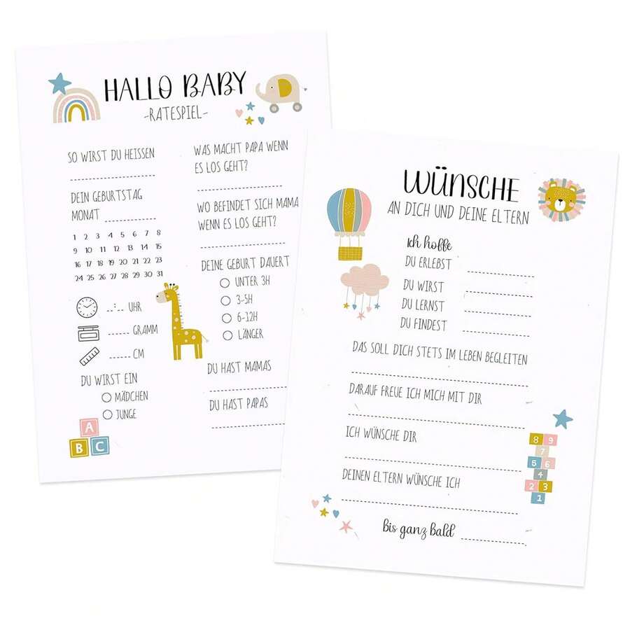 10/30 Pcs Baby Shower Guessing Game Cards To Fill In, Super Guessing Game For Shower Or Gender Reveal, Decorative Baby Shower Party Game, Creative Gift For Baby Shower, Great Fun For Mum Guests - Multicolor - View 1