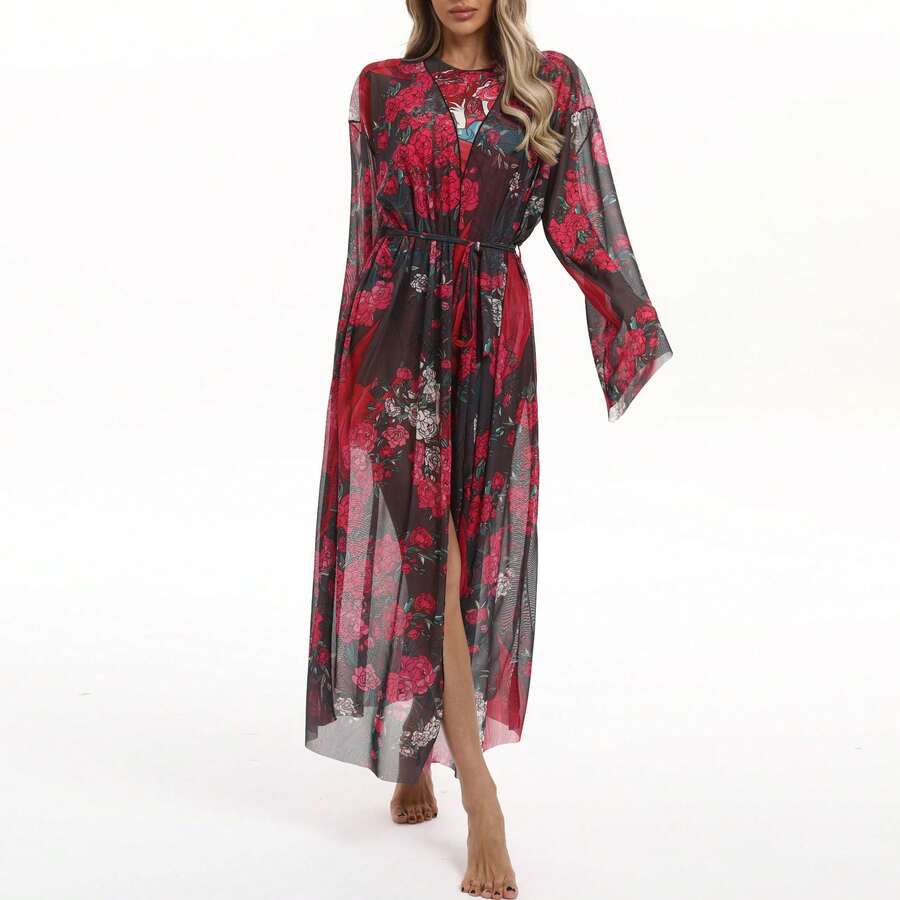 Swimsuit, Sun-Protective Mesh Casual Cover-Up, Beach Skirt - Image 1 - View 1