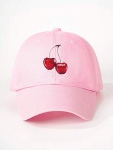 1pc Printed Cherry Baseball Cap, Adjustable Outdoor Sun Protection Casual Hat Suitable For Spring, Autumn Travel, Beach, Y2K Style For Youth,Holiday,Festival - Baseball Cap - View 27