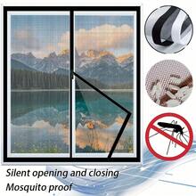 Black Zipper Window Screen Set, Fine Mosquito Net, Easy Hook And Loop Installation, Removable Reusable Household Insect Net - Black Zipper Screen - View 13
