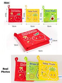 Crinkle Sound Books With Sand, Unrippable Cloth Books, Fruit Educational Toys To Promote Early Learning And Cognitive Development, Christmas, Birthday, Halloween, Thanksgiving, Easter Gifts - Multicolor - View 6
