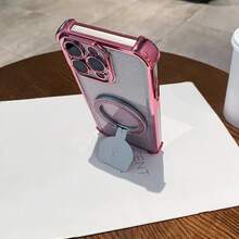 Phone Case With Holder + Wrist Strap, Compatible With IPhone 17 Pro Max, 16 Pro Max, 15 Pro Max, 14 Pro Max, 13 Pro Max, 12 Pro Max, 11 Pro Max, XS Max, 7/8 Plus, S26, 25/24/32/1u, , Honor, - Pink - View 2