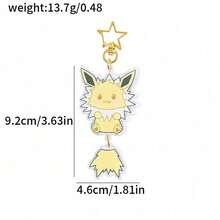 pokemon Móc khóa acrylic hình thú dễ thương có đuôi đung đưa, dây xích rời, khóa hình ngôi sao vàng, mặt dây chuyền phong cách anime, quà tặng sưu tầm. - Nhiều màu - Xem 17