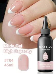KAMUA 45ml 裸色凝胶指甲油，大容量裸粉色凝胶指甲油，适用于美甲沙龙，持久耐用，需配合UV灯使用，春夏美甲，简约柔和风格，女士礼物之选。 - 裸色 - 查看 1