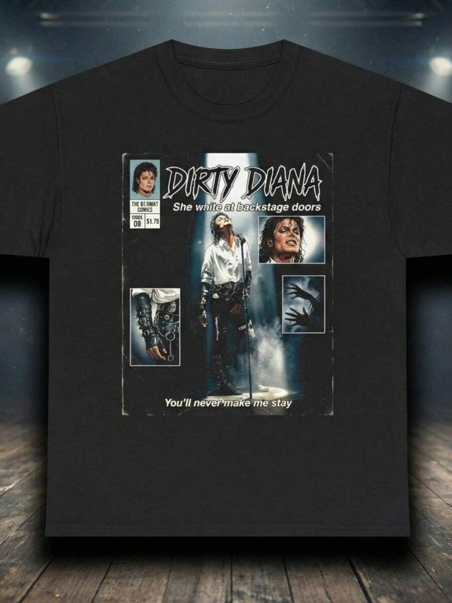 Dirty Diana T-Shirt, Bad Era Rock Tee - Black - View 1