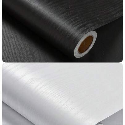 1 Roll Self-Adhesive White Wood Grain Wallpaper, PVC Decorative Wall Paper For Living Room, Bedroom, Furniture Renovation, Contact Paper For Desk, Cabinet, Drawer, Waterproof, Removable, 15.7inX39.3/118.1/196.8