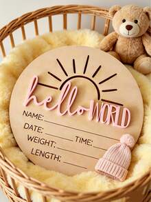 1pc Baby Announcement, Welcome Baby Sign, Newborn Announcement, Newborn Photography Prop, Baby Room Decor, Home Decor, Baby Name Sign, Welcome Baby Sign And Baby Photo Prop, Ideal For Baby Shower, Gender Reveal Party, Birth Announcement, Also A Unique And Creative Gift For New Parents, Baby Welcoming Gift - Multicolor - View 9