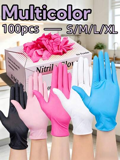 Găng tay nitrile dùng một lần, găng tay vệ sinh gia dụng bền chắc, không chứa latex, chống thấm nước và chống tĩnh điện, găng tay đa năng phù hợp cho việc dọn dẹp nhà cửa, nhà bếp, phòng tắm và các vật dụng gia đình (Không kèm hộp)